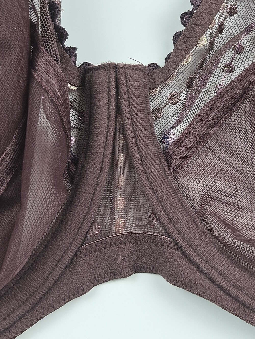 Elomi Matilda Sugerplum Plunge Mesh  Sheer Underwire Bra NWT Size 42J - Picture 7 of 15